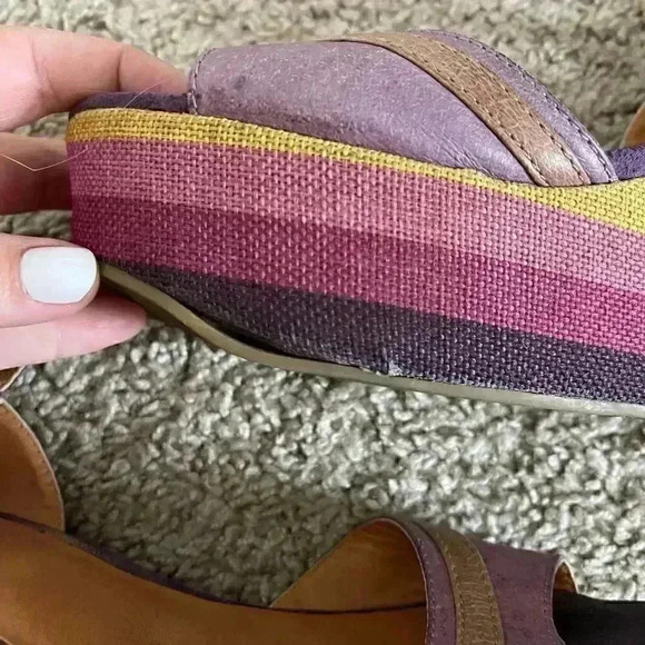 BC Because I Wear Rose Colored Glasses Rainbow Purple Wedge Size 8.5 - Picture 11 of 13